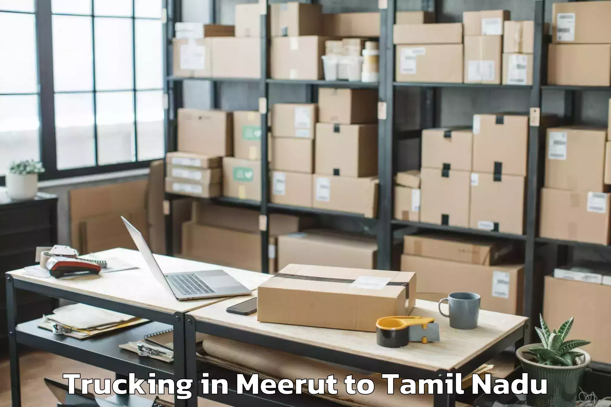 Hassle-Free Meerut to Neyveli Airport Nvy Trucking